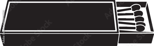 Open Box of Matches Silhouette Icon Graphic