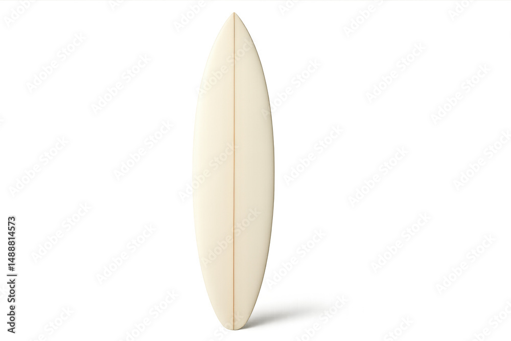 Classic white surfboard standing up on transparent background, ready for surfing and summer adventures Classic white surfboard standing up on transparent background, ready for surfing and summer adventures