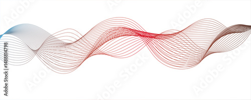 Abstract wave colorful element for design. Digital frequency track equalizer.Curve wave seamless pattern. Line art striped graphic template design.Vector illustration.