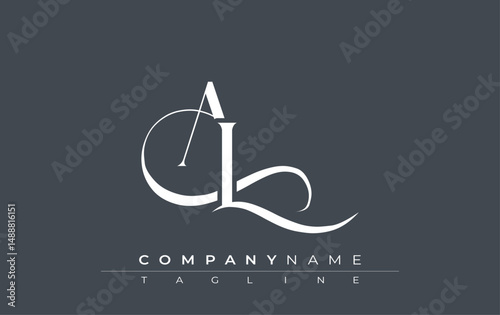 Initial AL Logo Design Vector. Elegant Monogram Logo Design with Decorative Elements and Typography