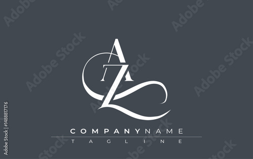Initial AZ Logo Design Vector. Elegant Monogram Logo Design with Decorative Elements and Typography