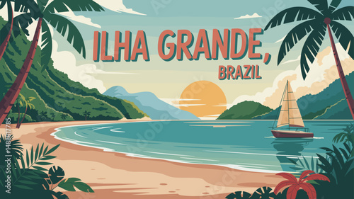 Ilha Grande Tropical Beach Scene – Brazil Coastal Poster