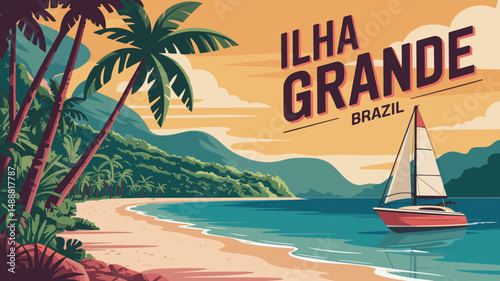 Ilha Grande Tropical Beach Scene – Brazil Coastal Poster
