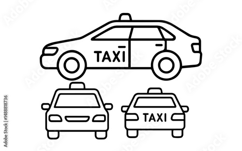 Taxi car icon in three projections on a white background vector
Vector icon cars