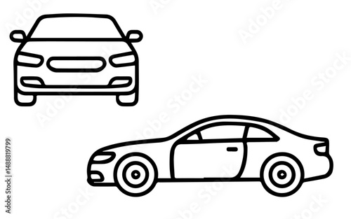 Coupe car icon in two projections on a white background vector
Vector icon cars