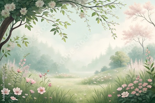Enchanted Forest A Generated AI Landscape Illustration
