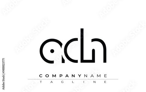 ACH abstract letter design. Modern Business Logo Design With Abstract Typography and Contemporary Style