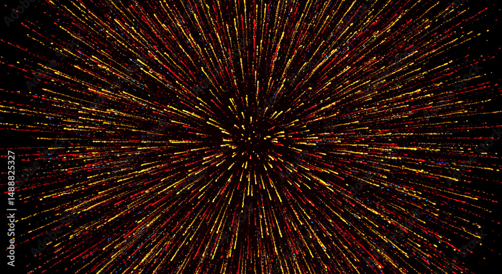 Obraz premium Abstract texture design abstract fireworks background explosion burst light trails glitter particles celebration new year design 100