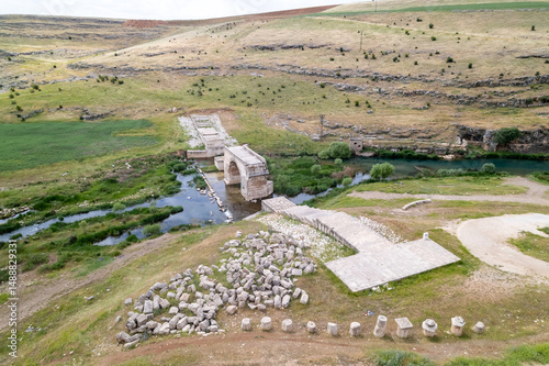 Aerial View of Septimius Severus Bridge in Araban, Gaziantep – Ancient Roman Architecture in Southeastern Turkey