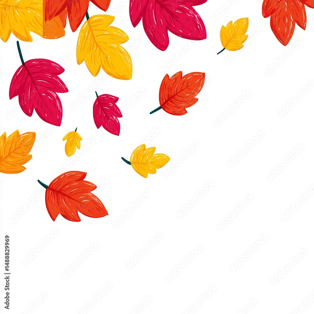 Fototapeta premium falling autumn leaves 