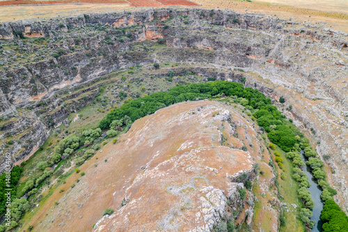 Aerial View of Habes Canyon in Araban, Gaziantep – Hidden Natural Gem of Southeastern Turkey