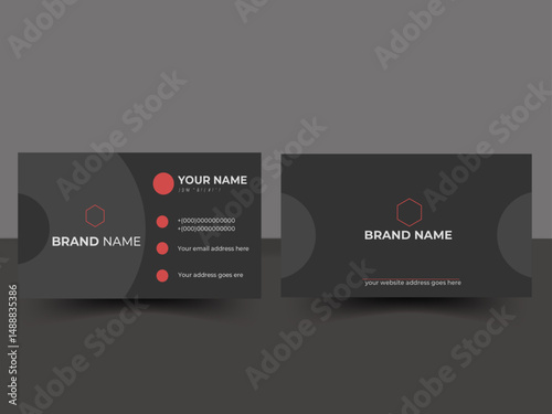 Business Card, Modern business card template, Flat design. Business Card Layout 2 part of business card template.bold, Simple black Business card,professional business card.This is best quality design