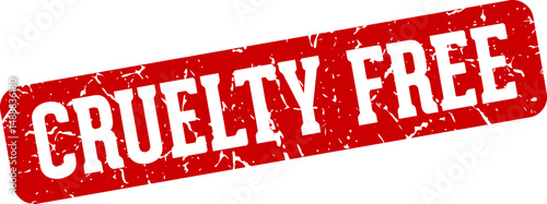 cruelty free rectangular sign. cruelty free stamp