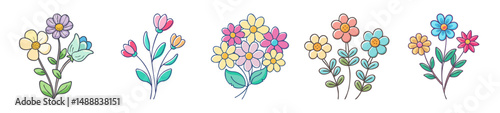 Wallpaper Mural 0 flowers icon, 0 flowers line art - simple line art of 0 flowers, perfect for 0 flowers logos and icons Torontodigital.ca