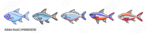 congo tetra fish icon, congo tetra fish line art - simple line art of congo tetra fish, perfect for congo tetra fish logos and icons