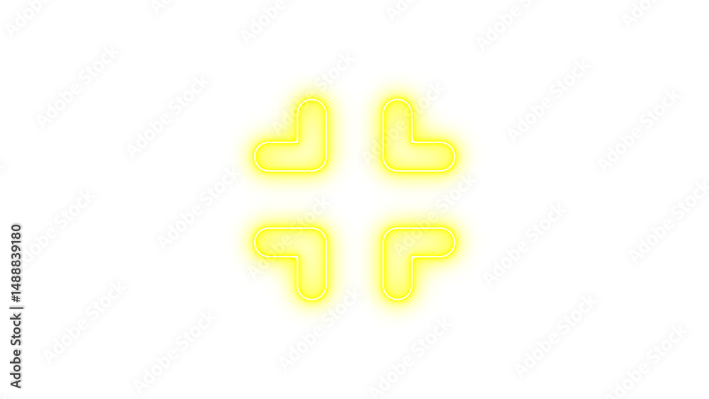 Obraz premium Glowing Neon Clover Design Symbol, Neon compress icon glow with transparent background