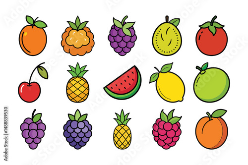 Fruit medley vector for healthy eating