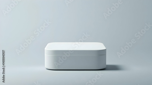 Minimalist White Container on Smooth Gray Surface for Modern Design