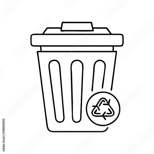 recycling bin icon, recycling bin vector illustration-simple illustration of recycling bin , perfect for recycling bin logos and icons