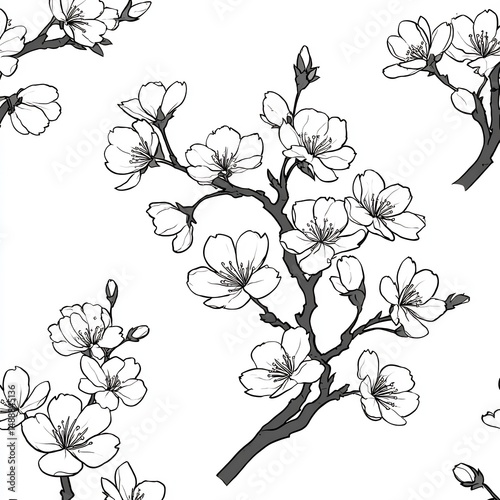 Japanese Cherry Blossom Branch