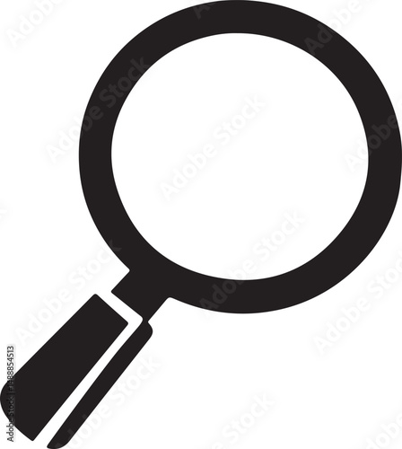 Magnifying Glass Silhouette Vector Illustration on Transparent Background