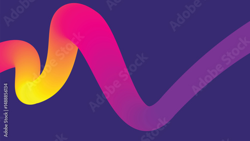Gradient Ribbon Stroke on Purple Background