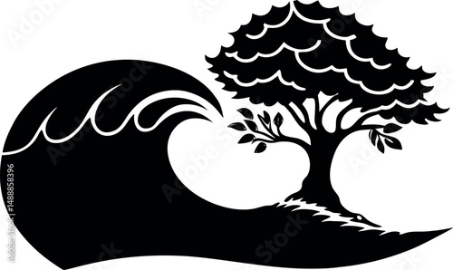 A vector background of tree leaves for artwork compositions