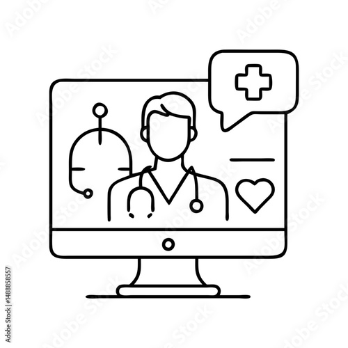 telemedicine icon, telemedicine vector illustration-simple illustration of telemedicine , perfect for telemedicine logos and icons