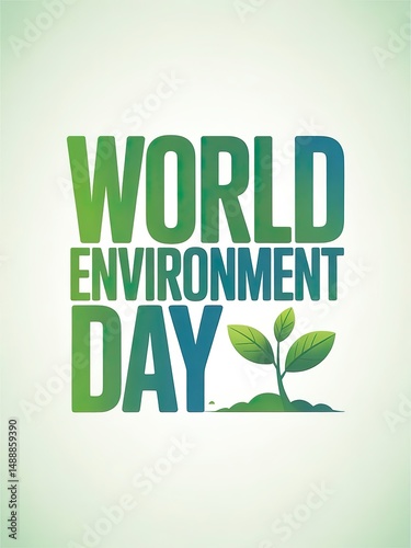 World Environment Day social media post, typography clean energy healthy planet