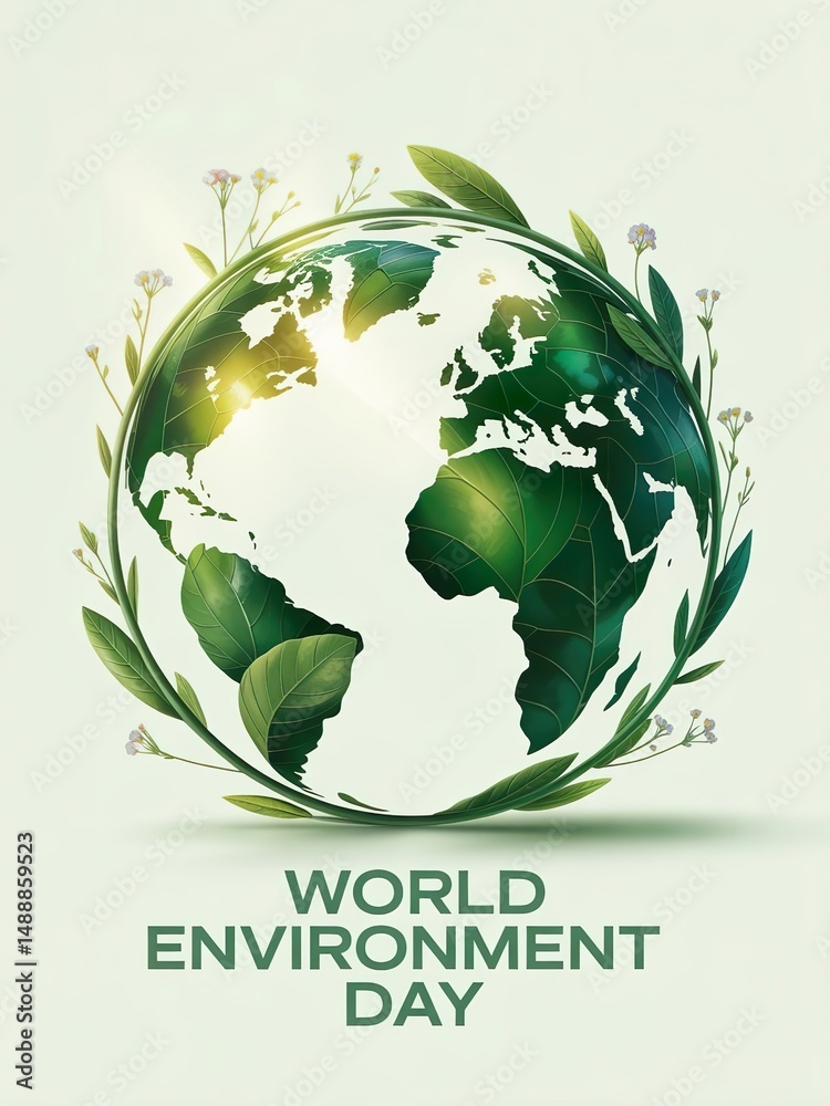 Fototapeta premium World Environment Day social media post, eco-friendly healthy planet