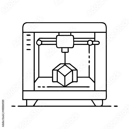 3d printer icon, 3d printer vector illustration-simple illustration of 3d printer , perfect for 3d printer logos and icons