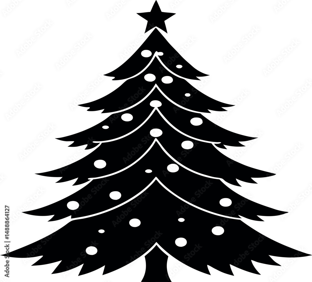 Obraz premium christmas tree vector illustration