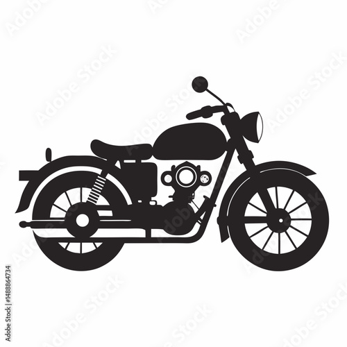 vintage motorcycle Vector icon illustration silhouette Graphics design image white background
