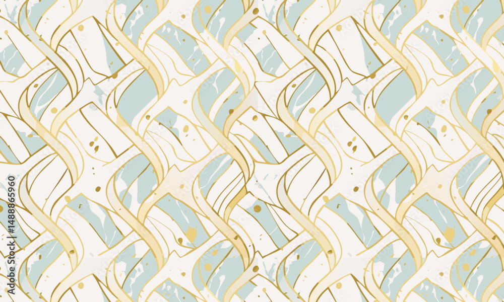 Sophisticated Geometric and Organic Patterns - Gold Detail Collection