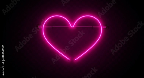 red heart on black background