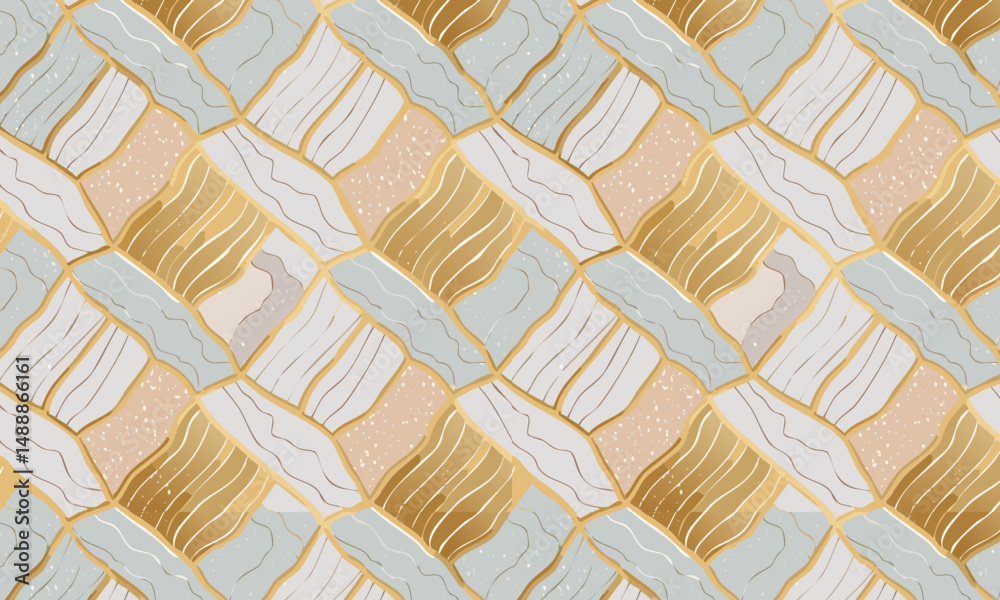 Fototapeta premium Elegant Golden Accents on Abstract & Geometric Patterns