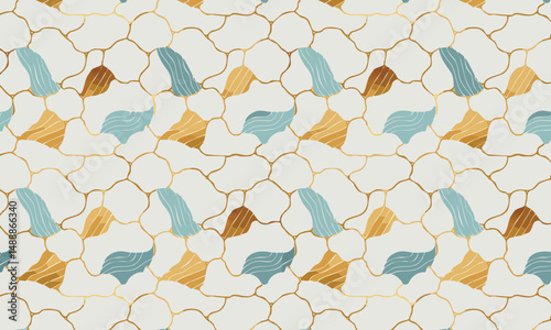 Sophisticated Abstract Textures - Gold, Teal, and Cream Patterns