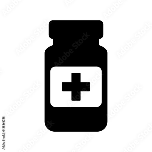 Medicine bottle icon.