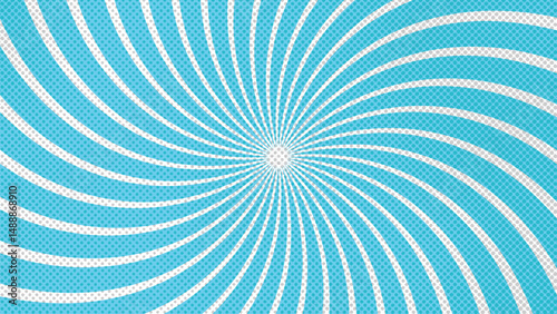 Light Blue Comic Spiral Background