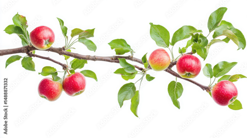 Obraz premium Fresh Beginnings: Apple Tree Branch with Young Green Leaves