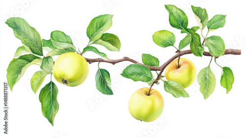 Fresh Beginnings: Apple Tree Branch with Young Green Leaves

 photo