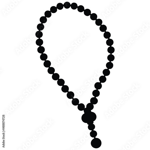 
rosary beads isolated on white