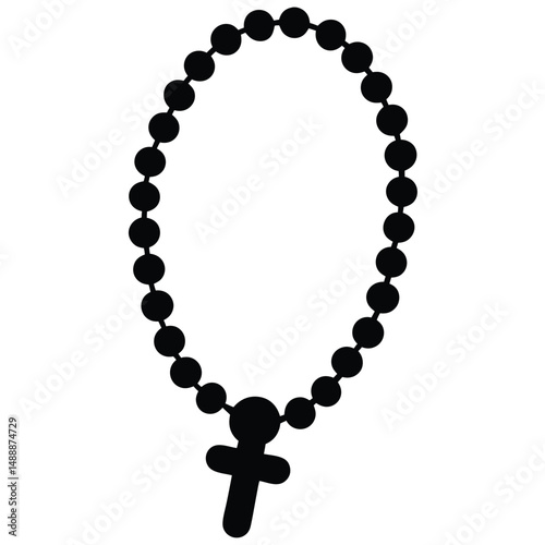 rosary beads isolated on white