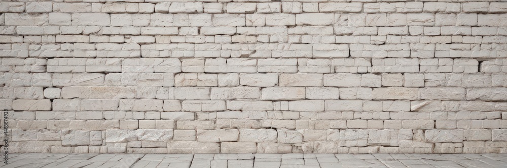 Obraz premium Weathered white brick, uneven surface, grunge effect, texture, old, abstract