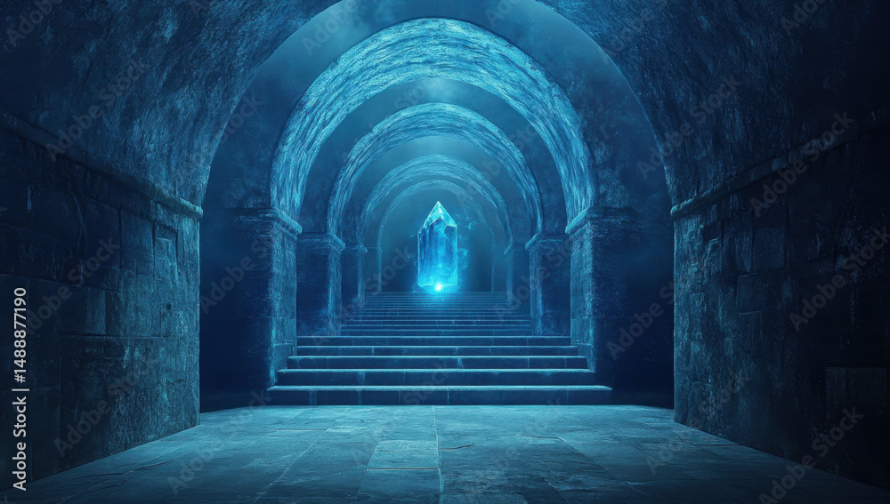 Crystalline Pathway in a Mystical Dungeon Crystalline Pathway in a Mystical Dungeon