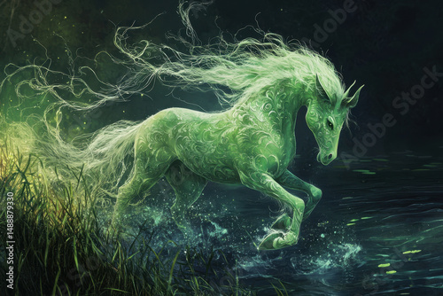 Often appearing as a beautiful horse near rivers or lochs, the Kelpie lures unsuspecting victims onto its back before plunging into the water to drown and devour them