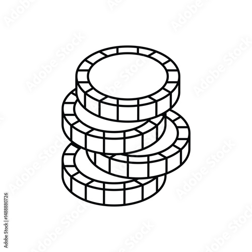 Stack Of Chips Vector icon