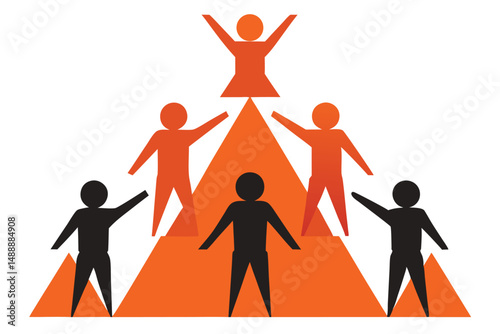 Paper cutout of people holding hands, symbolizing family, business, or community teamwork and togetherness