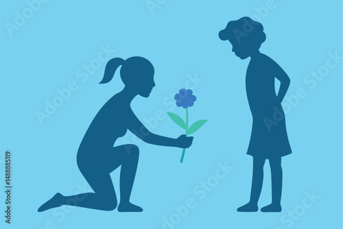 Silhouette couple vector art illustration of a loving family with mom, dad, and childrenSilhouette couple vector art illustration of a loving family with mom, dad, and children