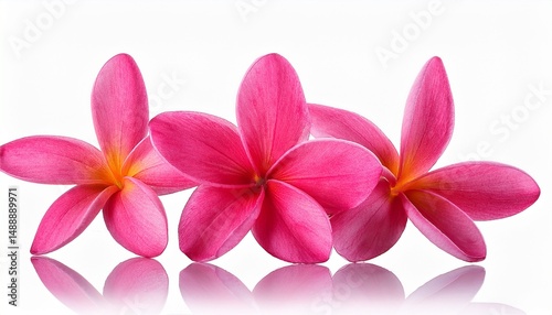 pink plumeria frangipani flowers isolated on transparent